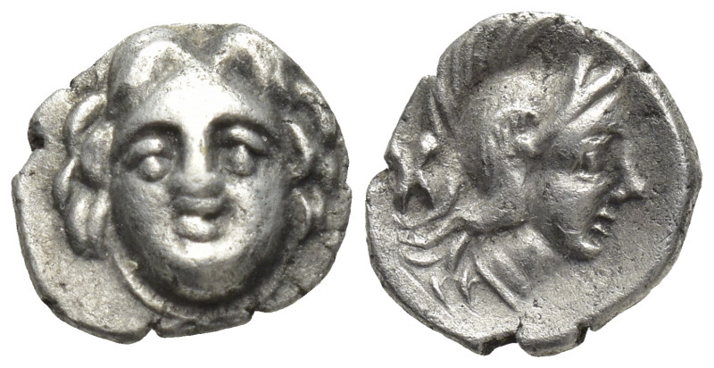Pisidia. Selge circa 350-300 BC. Obol AR (9mm, 1.0 g) Gorgoneion / Head of Athen...