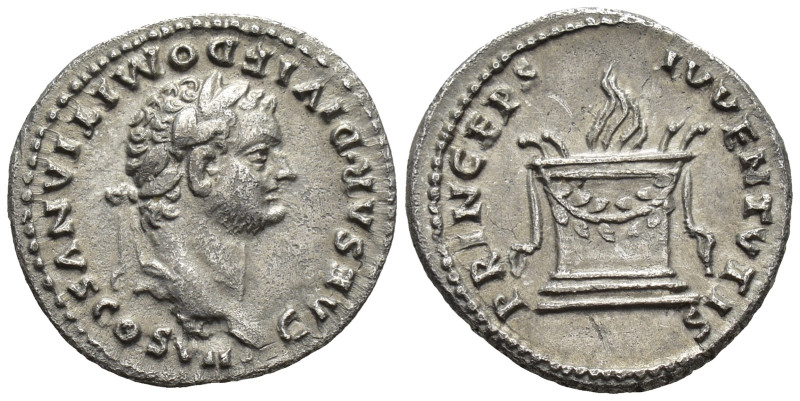 Domitian AD 69-81. Silver Denarius Rome, under Titus, AD 80. (3.2 Gr. 18mm.)
Lau...