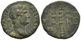 Hadrian. Cuadrante. 125-128 d.C. Rome. (3.9 Gr. 17mm.)
Laureate head right. 
Rev COS (III), three standards, S-C across fields.