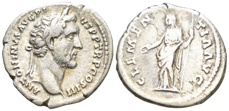 Antoninus Pius. 138 - 161 AD. AR Denarius Rome (3 Gr. 18mm.)
Laureate head right...