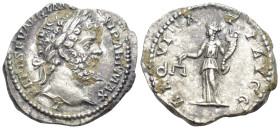 Septimius Severus, 193-211. Denarius (3.2 Gr. 17mm.), Rome, 
Laureate head of Septimius Severus to right. 
Rev. Aequitas standing front, head to left,...