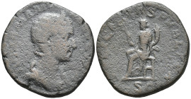 Julia Mamaea, AD 222-235. AE, Sestertius. (29mm, 16.4 g). Rome. Obv: IVLIA MAMAEA AVGVSTA. Bust of Julia Mamaea, diademed, draped, right. Rev: FELICIT...