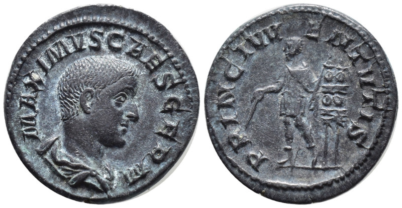 Maximus. Denarius. (18mm, 3.1 g) 236-238 AD. Rome. Anv.: MAXIMVS CAES GERM, bare...