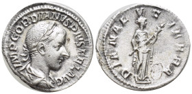 Gordian III AD 238-244. Rome Denarius AR (18mm, 2.7 g) IMP GORDIANVS PIVS FEL AVG, laureate, draped and cuirassed bust right / DIANA LVCIFERA, Diana s...