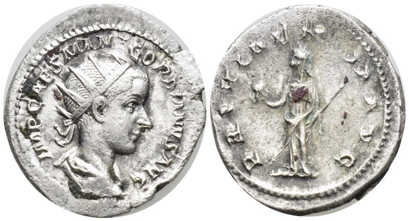 Gordian III, 238 - 244 AD Silver Antoninianus, Rome Mint, (20mm, 3.8 g) Obverse:...