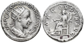 Gordian III. AD 238-244. Rome Antoninianus AR (19mm., 4.5 g). IMP CAES M ANT GORDIANVS AVG, radiate, draped and cuirassed bust of Gordian right / CONC...