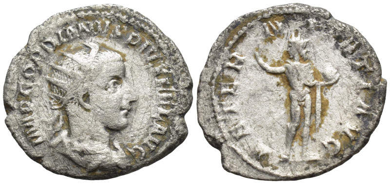Gordian III. Antoninianus. 241-243 AD. Rome. (3.8 Gr. 21mm.)
Radiate, draped and...