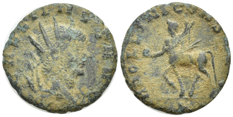 Gallienus (253-268). Silvered AE Antoninianus (18mm, 2.5 g), Rome, 267-268. Obv....