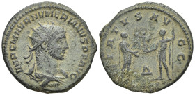 Numerianus (283-284) AE Antoninianus (20mm, 3.8 g) Antiochia, 283-284 IMP NVMERIANVS P F AVG, Bust of Numerian, radiate, draped, right Rev: VIRTVS AVG...