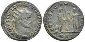 Diocletian, 284-305 AD. AE Antoninianus (21mm, 3,8 g). Antioch, 293-294 AD. IMP C C VAL DIOCLETIANVS P F AVG Radiate, draped and cuirassed bust of Dio...