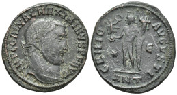 Maximinus II Daza. A.D. 309-313. AE follis (20mm, 5.2 g). Antioch mint, struck A.D. 312. IMP C GAL VAL MAXIMINVS, laureate head of Maximinus I right /...