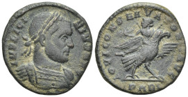 Licinius I (308-324 AD). Arelate AE Follis (17mm, 2.8 g) Obv: IMP LICI-NIVS AVG Laureate and cuirassed bust of Licinius I to right. Rev: IOVI CONSERVA...