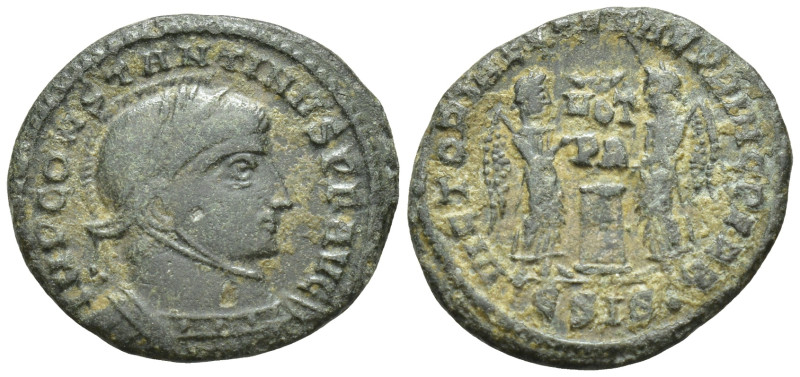 Constantine I the Great (AD 307-337). AE Siscia. (2.8 Gr. 18mm.)
Laureate, helme...