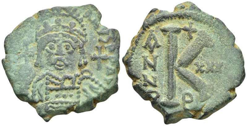Justinian I (527-565) AE Half Follis (25mm, 11.1 g) Theoupolis Antioch, RY 32 (5...