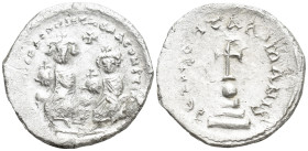 Heraclius with Heraclius Constantine (610-641) AR Hexagram (23mm, 5.8 g) Constantinople
Obv: dd NN hERACLIUS t hERA CONSt, Heraclius on left and Herac...