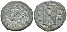 Michael, the Armenian (813-820 AD) Constantinople AE Follis or AE Nummi (22mm, 6.8 g.) Obv: LEON bASIL, crowned and cuirassed bust facing with short b...