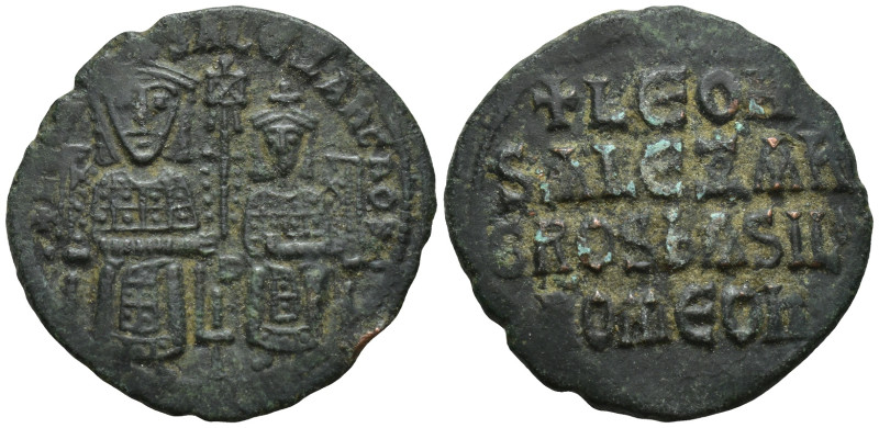 Leo VI the Wise and Alexander, AD 886-912. AE, Follis. Constantinople. (6.9 Gr. ...