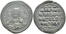 Anonymous. Class A2. Time of Basil II-Constantine VIII (976-1035) AE follis (35mm, 14.8 g) Constantinople
+EMMA-NOVHΛ, bust of Christ facing, wearing ...