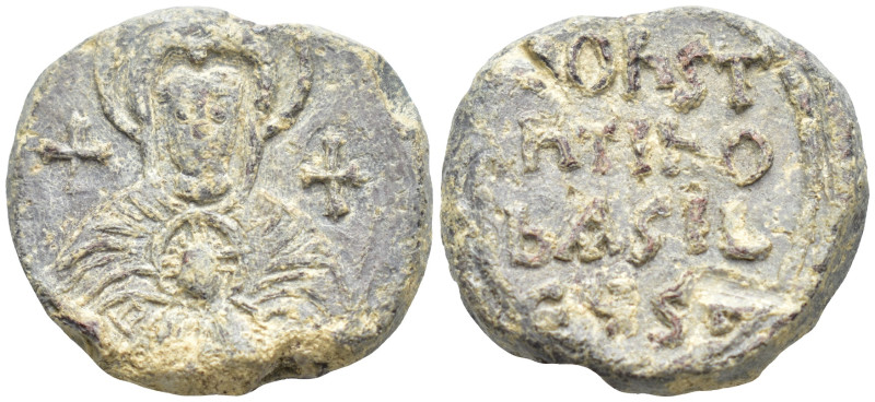 Byzantine Lead Seal (17.4 Gr. 23mm.) 
Nimbate bust of the Virgin Mary, facing, b...