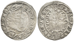 Austria, Leopold I (1657-1705). AR 3 Kreuzer 1695, Breslau. (1 Gr. 21mm.)