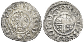 British IRELAND. John. As Lord of Ireland, 1172-1199. AR Halfpenny (1.3 Gr. 17mm.)