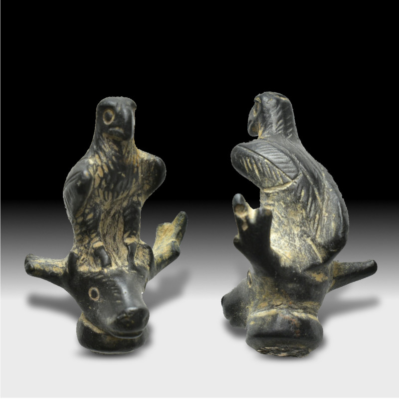 Ancient Roman Bronze eagle/deer figurine (1ST-5TH CENTURY AD) (19.3 Gr. 33mm.)