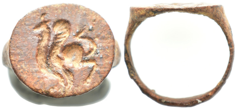 A Bronze ring . (5.6 Gr. 21mm.)