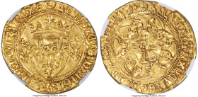 France Louis XI gold Écu d'Or à la couronne ND (1461-1483) AU55 NGC, Lyon mint, Fr-312, Dup-539. 3.37gm. An attractive example featuring crowned fleur...