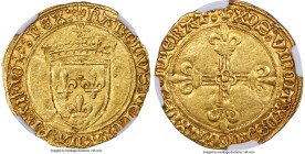 France Charles VIII gold Écu d'Or ND (1483-1498) AU58 NGC, Rouen mint, Fr-318, Dup-575. 3.42gm. On the heavier side for the type, no doubt benefiting ...