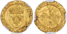 France Louis XII gold Écu d'Or ND (1498-1515) UNC Details (Cleaned) NGC, Lyon mint, Fr-323, Dup-647. 3.42gm. Exceptional centering and clarity to the ...