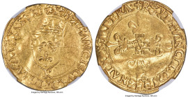 France François I gold Écu d'Or au soleil ND (1515-1547)-K AU Details (Bent) NGC, Bordeaux mint, Fr-336, Dup-880. 3.36gm.   HID09801242017  © 2024 Her...