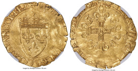 France François I gold Écu d'Or au soleil ND (1515-1547) AU Details (Cleaned) NGC, Fr-345, Dup-775. 3.35gm. Earning an Almost Uncirculated designation...