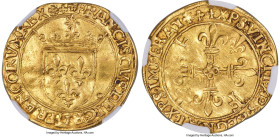 France François I gold Écu d'Or au soleil ND (1515-1547) AU Details (Cleaned) NGC, Lyon mint, Fr-345, Dup-775. 3.33gm.   HID09801242017  © 2024 Herita...