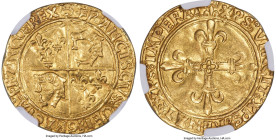 France François I gold Ecu d'Or au soleil du Dauphine ND (1515-1547) AU Details (Cleaned) NGC, Crémieu mint, Fr-354, Dup-782. 3.36gm.   HID09801242017...