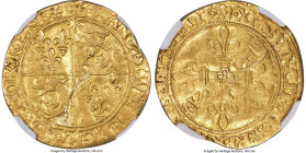 France François I gold Écu d'Or du Dauphine ND (1515-1547) VF Details (Repaired) NGC, Grenoble mint, Fr-355, Dup-783. 3.29gm. Type with two crowned Fs...