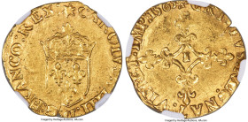 France Charles IX (1560-1574) gold Écu d'Or au soleil 1565-I MS62 NGC, Limoges mint, Fr-378, Dup-1057. 3.36gm. A partially jagged edge and planchet cr...