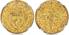 France Charles IX (1560-1574) gold Écu d'Or au soleil 1567-A MS62 NGC, Paris mint, Fr-378, Dup-1057. 3.37gm. A quality representative of this desirabl...