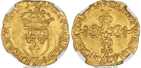 France Henri III (1574-1589) gold Écu d'Or au soleil 1578-K MS65 NGC, Bordeaux mint, Fr-386, Dup-1121, 3.36gm. A stunning specimen, offering the rich,...