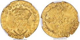 France Henri IV (1589-1610) gold Écu d'Or 1591-A MS64 NGC, Paris mint, Fr-389, Dup-1172. 3.35gm. The luster blazes across both sides of this top-pop s...