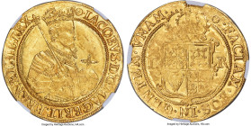 Great Britain James I (1603-1625) gold Unite ND (1606-1607) MS63 NGC, Tower mint, Rose mm, Second coinage, KM46, S-2619, N-2084, Fr-234. 10.04gm. Marg...