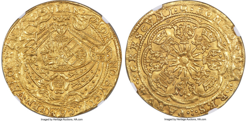 Kampen. City gold Imitative Rose Noble ND (1590-1593) MS62 NGC, Kampen mint, Fr-...