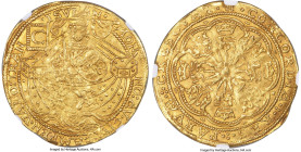 Netherlands Kampen. City gold Imitative Rose Noble ND (1590-1593) MS62 NGC, Kampen mint, Fr-151-1. 7.57gm. Regular C on flag (obverse). Firmly struck ...