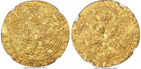 Netherlands Kampen. City gold Imitative Rose Noble ND (1600-1602) MS61 NGC, Kampen mint, KM13, Fr-151-2. 7.56gm. Inverted C on flag (obverse). Appreci...