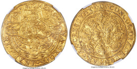 Netherlands Utrecht. Provincial gold Imitative Rose Noble ND (1600-1601) MS61 NGC, Utrecht mint, KM6, Fr-277. 7.60gm. Evidently carefully struck, as t...