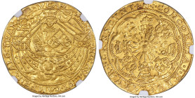 Netherlands Utrecht. Provincial gold Imitative Rose Noble ND (1600-1601) Clipped NGC, Utrecht mint, KM6, Fr-277. 6.37gm. Appearing on the cusp of unci...