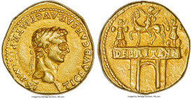 Ancients Claudius I (AD 41-54). AV aureus (19mm, 7.68 gm, 8h). NGC VF 5/5 - 3/5, brushed, light marks. Rome, AD 46-47. TI CLAVD CAESAR•AVG•P•M•TR•P•VI...