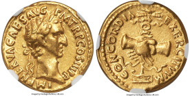 Ancients Nerva (AD 96-98). AV aureus (18mm, 7.43 gm, 7h). NGC Choice XF 5/5 - 5/5, Fine Style. Rome, AD 97. IMP NERVA CAES AVG-P M TR P COS III P P, l...