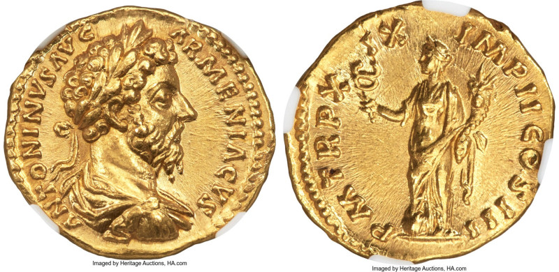 Marcus Aurelius, as Augustus (AD 161-180). AV aureus (20mm, 7.25 gm, 2h). NGC Ge...