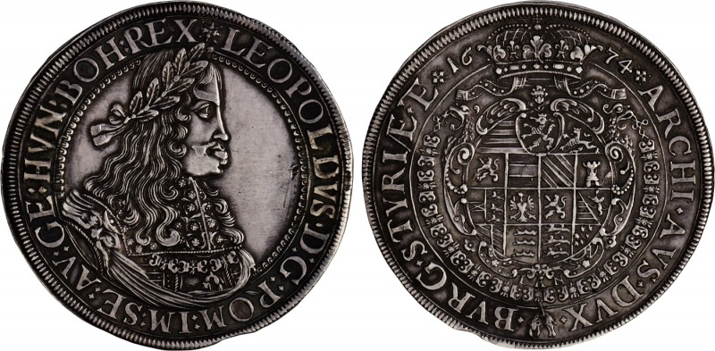 LEOPOLD I
1 Thaler, 1674, GRAZ, 28,55g, Her. 610

about UNC | about UNC