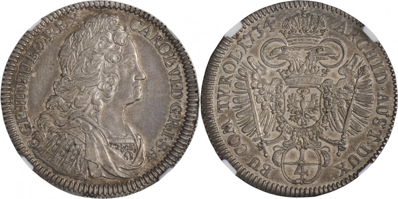 CHARLES VI
1/4 Thaler, 1734, HALL, Her. 587

about UNC | about UNC , NGC MS 6...